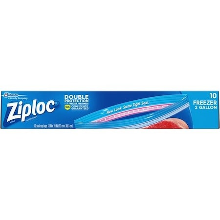 Sc Johnson Bags, Freezer, Smart Zip Plus, Ziploc, Clear, 10PK SJN665258